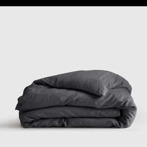 Quince European Linen Duvet Cover King / Cal King Charcoal $170, New!